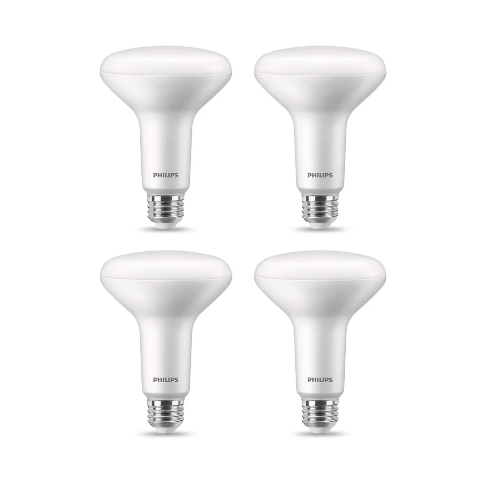Philips 4 Pack Br30 Led Dimmable Bulbs Warm Glow 1400 Lumens Soft White Light - Image 1 of 4