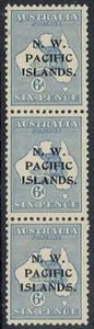 NWPI NEUGUINEA 1915 KÄNGURU 6D 2. WMK ABC STREIFEN - Bild 1 von 2