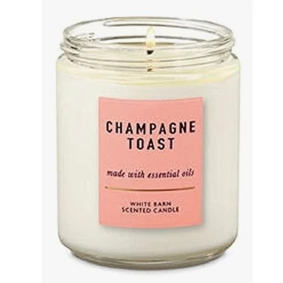 Champagne Toast White Barn Bath & Body Works Single Wick Scented Candle - Image 1 of 3