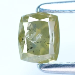 1,02 quilates ¡Raro! Cojín 100 % natural sin tratamiento I-1 AAA elegante diamante verde amarillo - Imagen 1 de 5