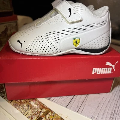 Puma Drift Cat 5 Ultra SF V White/Black Size 6C Kids Ferrari Shoes *Brand New* - Image 1 of 4