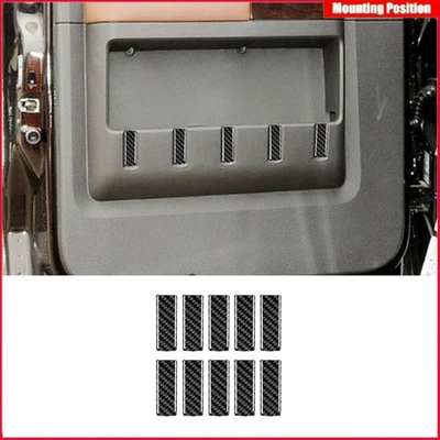10X Carbon Fiber Rear Door Panel Cover Trim For Ford F-250/350/450/550/650/750 Foto 1 de 4