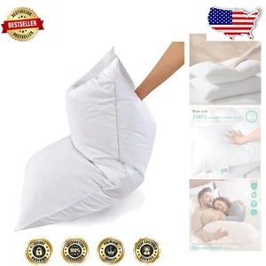 Lujosas almohadas para cama de plumas de ganso Queen/Estándar - Juego de 2, 600 hilos - Imagen 1 de 10