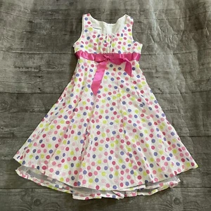 Girl’s Bonnie Jean Pastel Polka Dot Sundress Size 10 Party Dress - Picture 1 of 5