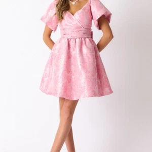 Red Dress Cheers To Us Floral Jacquard Mini Dress in Pink Size L NWT - Picture 1 of 3