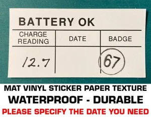 1964 - 1978 FORD MUSTANG FAIRLANE TORINO FALCON MAVERICK BATTERY TEST OK DECAL - Picture 1 of 3