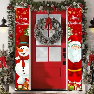 Christmas Decorations Outdoor Yard Porch Sign Set- Merry Christmas Banner Xmas D - Picture 1 of 12