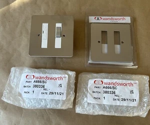 2X Wandsworth A666/SC Fused Connection Unit/Spur 13A Satin Chrome - Picture 1 of 8