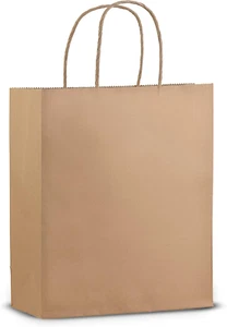 50 Pack - Premium Quality - Trendy Kraft Paper Bags with Handles - Bulk Small Br - Picture 1 of 12