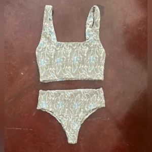 Aila Blue x Free People Swim Smocked Pixie Bikini Top / Bambi Bottom Set, Medium - Picture 1 of 10