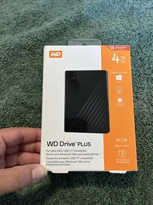 WD WDBPKJ0040BBK-WESN My Passport 4TB External Hard Drive - Black - Afbeelding 1 van 4