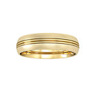 18ct Gold Jewelco London Court Double Groove Satin Brushed Band Wedding Ring 5mm