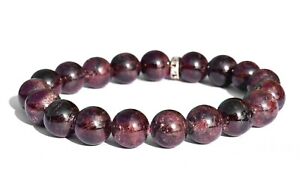Garnet Crystals Beads Bracelet,Handmade Men Women Stretchy Bracelet