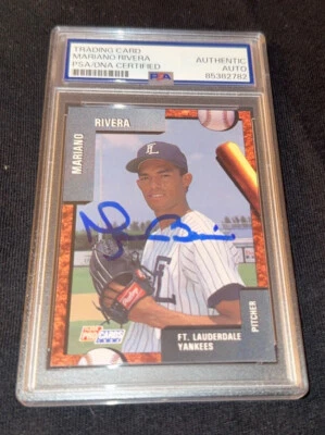 Mariano Rivera Signed Auto 1992 Fleer Procards Ft Lauderdale Yankees Card PSA - Image 1 of 2