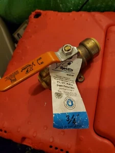 3/4" Shark Bite Slip Ball Brass Pipe Push Connect Valve W/Drain Part # 24616LFZC - Picture 1 of 8