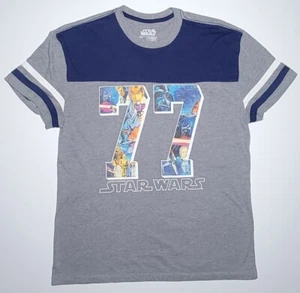 Lucas Films Star Wars 77 camicia uomo grigia e blu manica corta taglia large - Foto 1 di 7