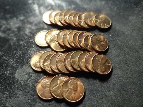 1949 BU RED RB Lincoln Head Cents 33 Coin Roll MSX Cover