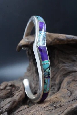 DAVID ROSALES SuperSmith Sterling Silver Turquoise Spiny Opal Bracelet 25g 6.5" - Image 1 of 4