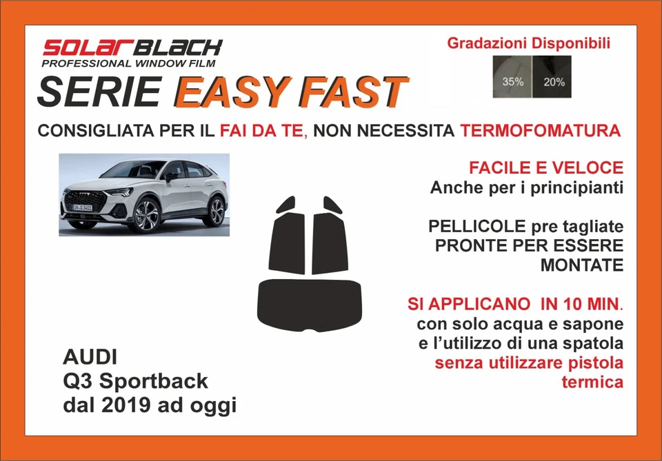 pellicole oscuranti vetri pre-tagliata Audi Q3 sportback 19-  kit post EASY FAST - Image 1 of 1