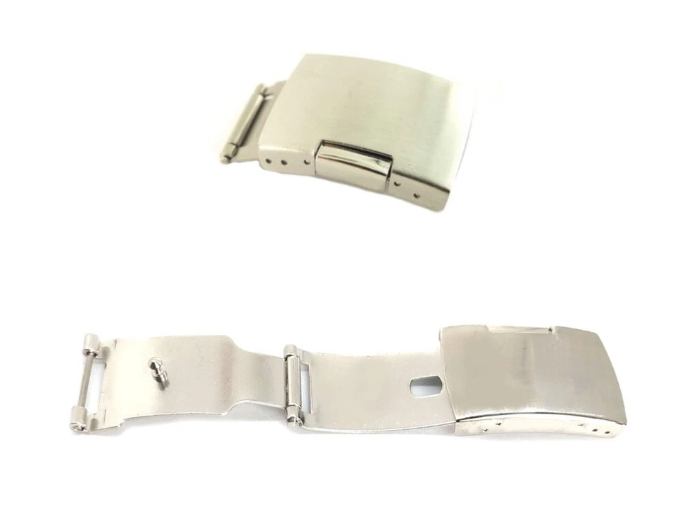 GECOMARKET Chiusura fibbia pulsanti tipo fossil per cinturino orologio acciaio 22mm AC012