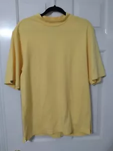 ANTIGUA Performance Fabric Mens SZ L Short Sleeve Shirt Butter Yellow - Picture 1 of 7
