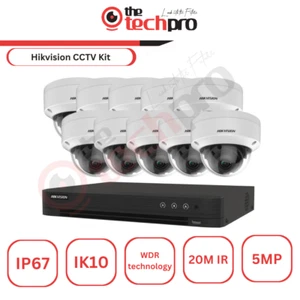 Hikvision 5MP Vandalismo Sistema de Seguridad Domo Fijo IDS-7204HUHI-M1-P Kit DVR - Imagen 1 de 2