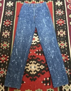 1970s LEViS High Waisted Medium Wash Splatter Denim Pants - Picture 1 of 9