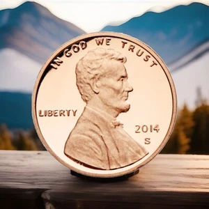 2014-S Lincoln Shield Proof Cent Red Deep Cameo US Penny FAST SHIPPING 2499 - Picture 1 of 5