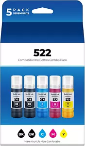 522 Ink Refill Bottles ET-2800 ET-2400 ET-4800 Replacement for Epson 522 Ink Ref - Picture 1 of 8