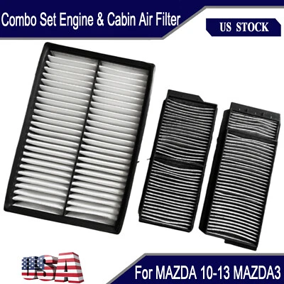 Combo Set Engine & Carbon Cabin Air Filter For 2004-09 Mazda3 2006-17 Mazda 5 - Image 1 of 4