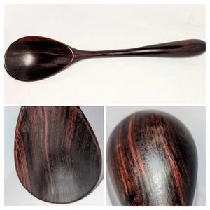 Vintage geschnitzter Holzlöffel 151/2" XL Schöpfkelle dunkler Nussbaum? Holz Curvy Danish MCM? A+! 👀 - Bild 1 von 14
