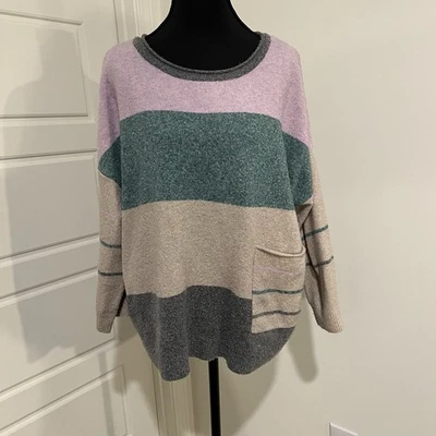 Suéter para mujer Democracy multicolor talla S mezcla de lana a rayas manga larga Foto 1 de 4