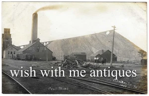 Circleville Illinois Kohlemine Sand Prairie Township RPPC Foto Postkarte selten - Bild 1 von 2