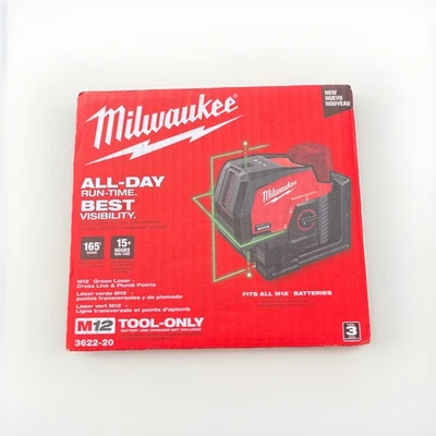 Láser de línea cruzada verde Milwaukee 3622-20 M12 - Imagen 1 de 2