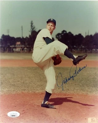Johnny Podres Autograph Signed 8x10 Baseball Photo Brooklyn Dodgers JSA - Image 1 of 2