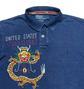 Polo Ralph Lauren de Colección Ajuste Personalizado U.S.N.C. Polo Dragón Bordado Grande - Imagen 1 de 11