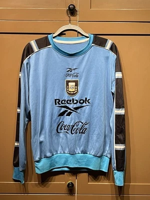 Sudadera de Práctica de Entrenamiento Reebok Argentina Y2K De Colección Para Hombre Pequeña Rara Foto 1 de 4