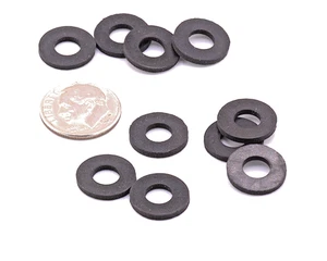 1/4" ID Black Rubber Flat Washers  7 Sizes  1/16" or 1/8" Thick   25 per package - Picture 1 of 24