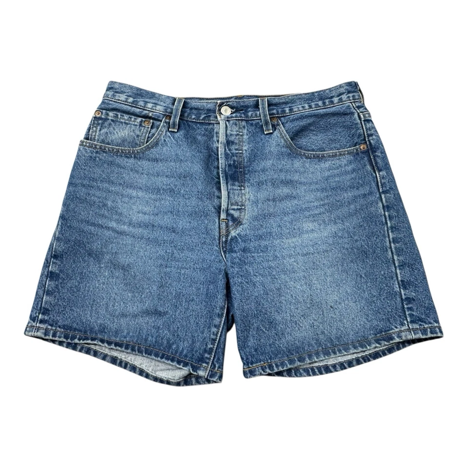 Bermudas Levi’s 501 Denim Mujer Talla 31 Azul Patinador Retro Botón Mosca Foto 1 de 4