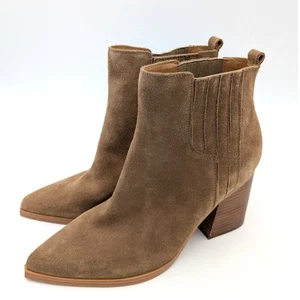 Marc Fisher LTD Oshay Pointed Toe Suede Ankle Boots Brown Size US12M EU43 - Picture 1 of 13