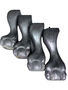 vintage carved furniture feet wood Set Of 4 - Picture 1 of 10