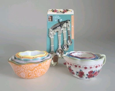 Pioneer Woman Measuring Spoon Set & 2 Sets of Stoneware Measuring Bowls Wet/Dry - Image 1 of 4
