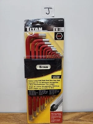 Titan 12713 13pc SAE Extra Long Ball End Hex Key Set - Image 1 of 4