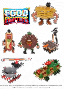 Food Fighters Pack #2 (7) ¡Hoja de pegatinas troqueladas de vinilo personalizadas! - Imagen 1 de 1