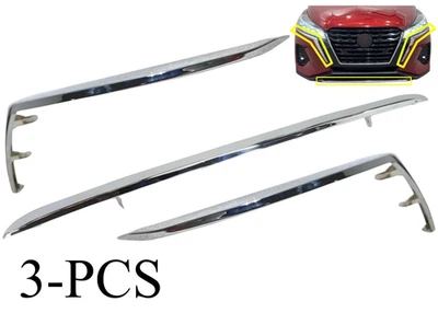 Fits 2021-2024 Nissan Kicks S SV Left Right Lower Front Bumper Chrome Molding - Image 1 of 4