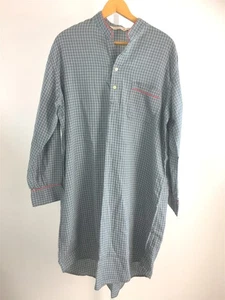 Camisa para dormir para hombre M Bullock & Jones Derek azul rosa a cuadros manga larga Inglaterra - Imagen 1 de 5