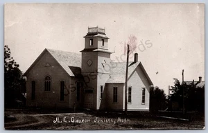 K40/ Juniata Nebraska RPPC Postcard c1910 M.E. Church 100 - Picture 1 of 2
