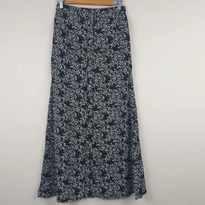 Superdry Falda Mujer UK 8 Negra Floral Festival Botón A Través Maxi Ligera Foto 1 de 4