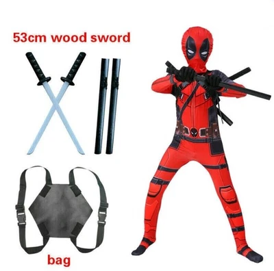 Хэллоуин косплей Kids мальчиков мертвый бассейн костюм супергероя боди, детский размер 120 - Изображение 1 из 4