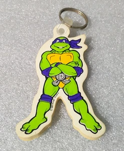 TEENAGE MUTANT NINJA TURTLE ✱ VINTAGE Keychain Porte-Clés Schlusselanhanger 1991 - Picture 1 of 6